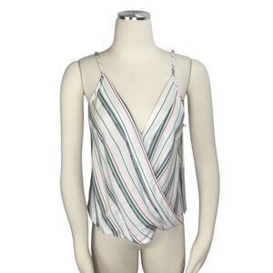 Urban Outfitters Lumiere Striped Faux Wrap Tank Size M New
